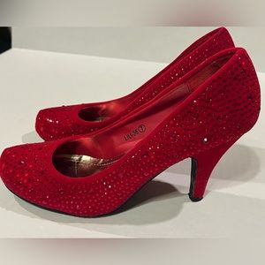 Sparkling Red Heels, color Red, Size 7